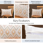 Ikat Embroidered Cushion Cover 50x35 cm Nestasia