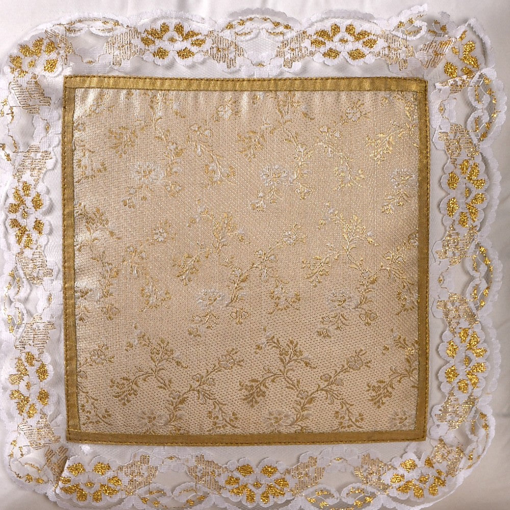 Gold Zari Floral Cushion Cover Set Of 2 Nestasia