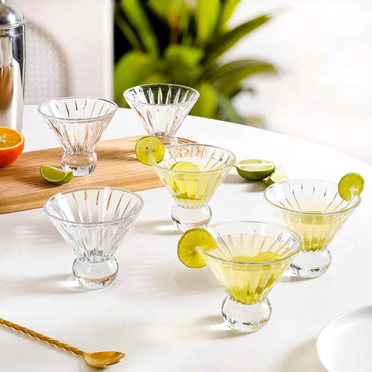Cut Glass Ball Cocktail Glass Set Of 6 180ml Nestasia