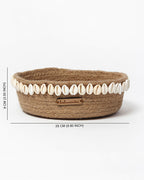 Bohemian Jute Shells Storage Basket for Aesthetic Home and Tabletop Decor