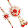 Bhaiya Bhabhi Designer Rakhi and Roli Chawal Pack, Best Wishes Greeting Card Kafalo