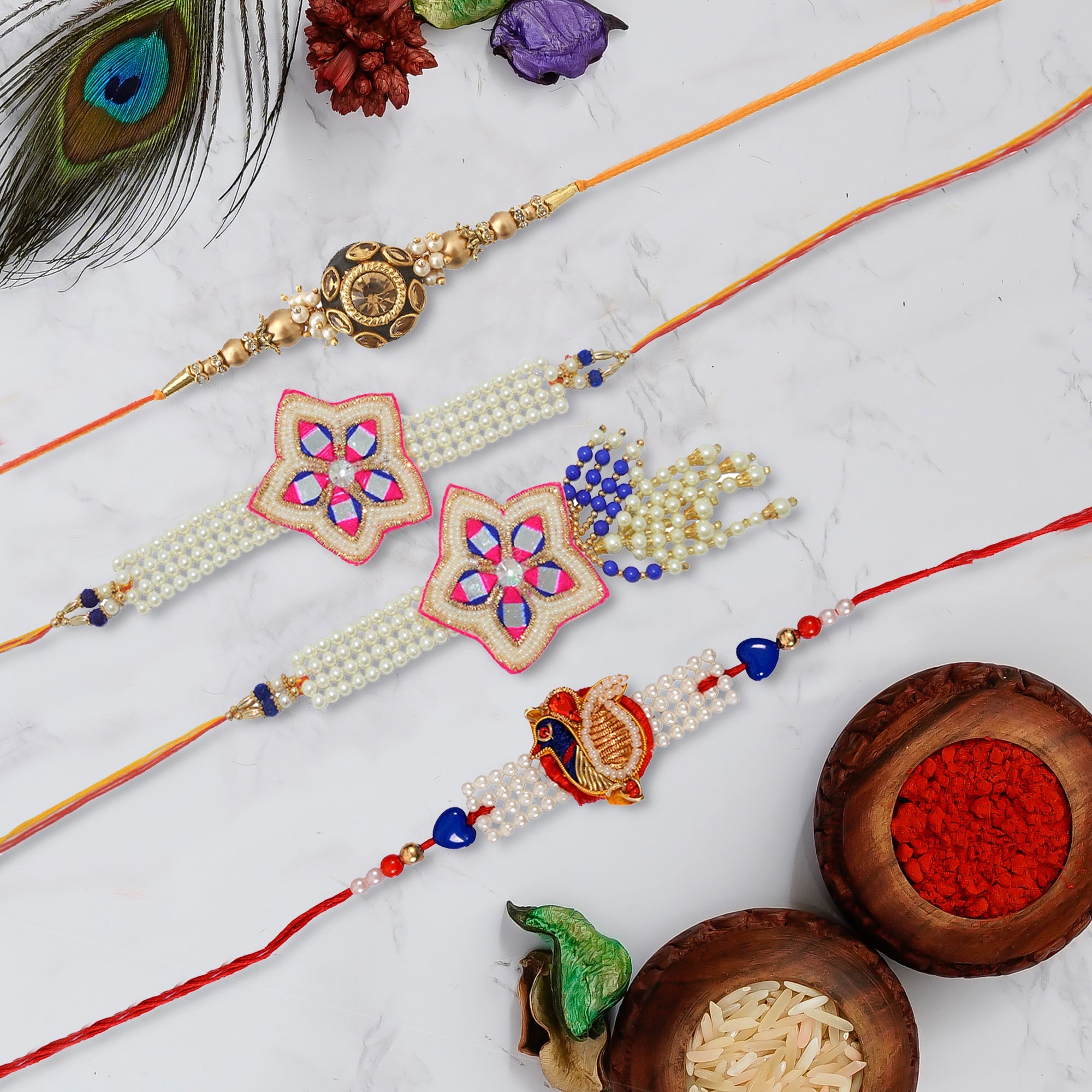 Pack of 4 Rakhis Kafalo
