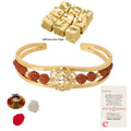 Rudrakash Kada with Soan Papdi (1 KG) and Roli Tikka Matki, Best Wishes Greeting Card Kafalo