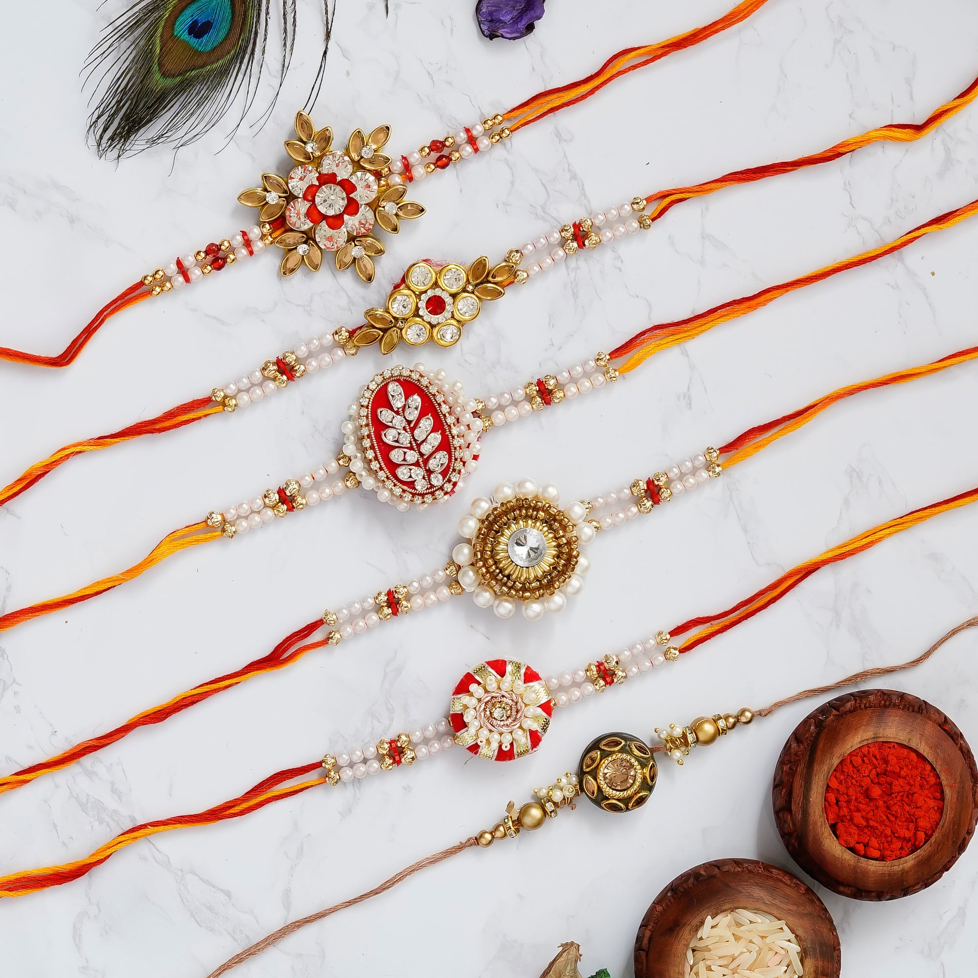 Pack of 6 Rakhis Kafalo