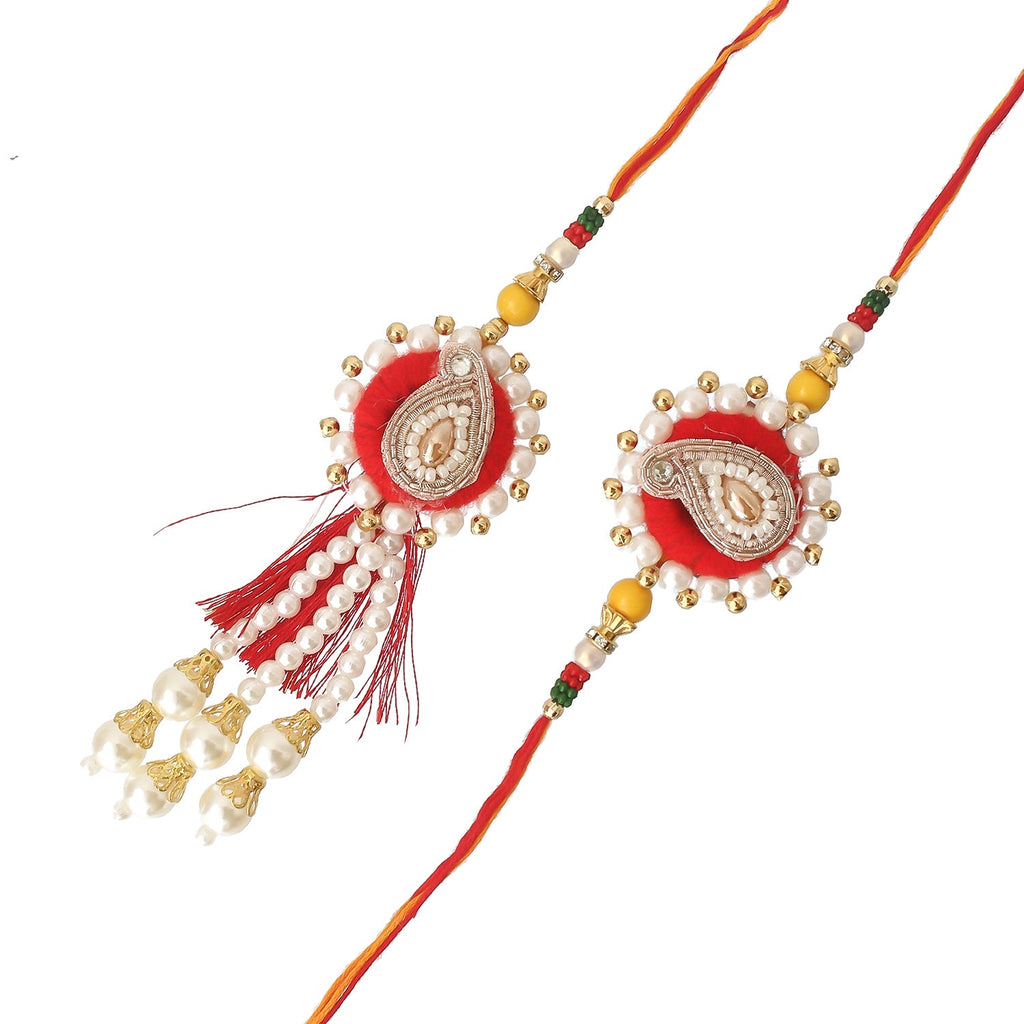 Bhaiya Bhabhi Rakhi and Roli Chawal Pack, Best Wishes Greeting Card Kafalo
