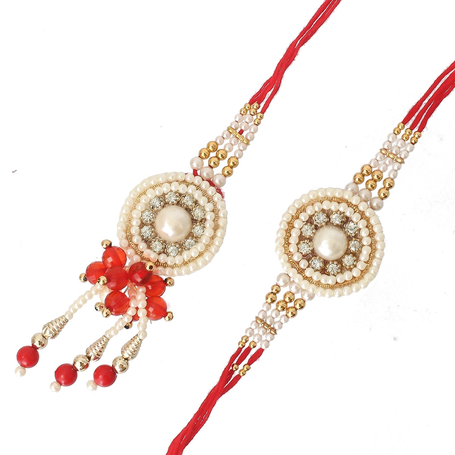 Bhaiya Bhabhi Rakhi Set and Roli Chawal Pack, Best Wishes Greeting Card Kafalo
