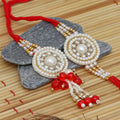Bhaiya Bhabhi Rakhi Set and Roli Chawal Pack, Best Wishes Greeting Card Kafalo