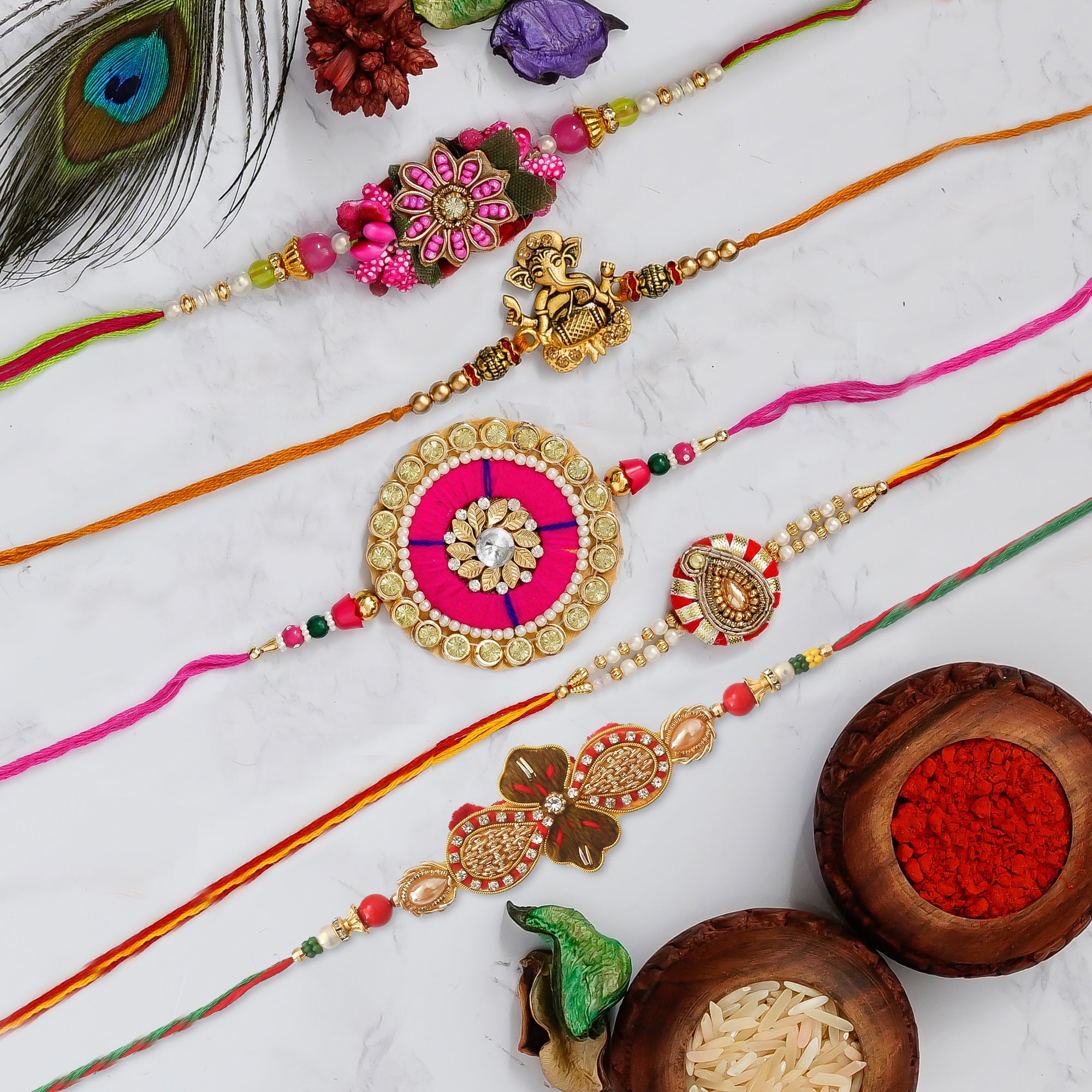 Pack of 5 Rakhis Kafalo