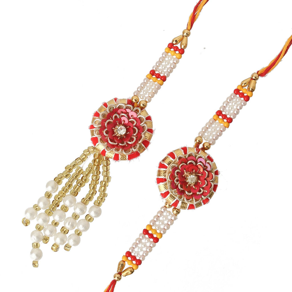 Bhaiya Bhabhi Rakhi Set and Roli Chawal Pack, Best Wishes Greeting Card Kafalo