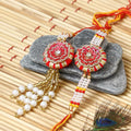 Bhaiya Bhabhi Rakhi Set and Roli Chawal Pack, Best Wishes Greeting Card Kafalo