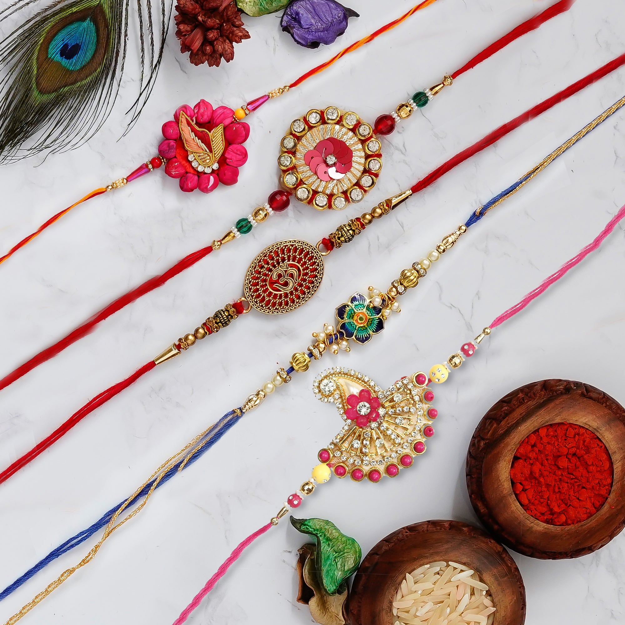 Pack of 5 Rakhis Kafalo