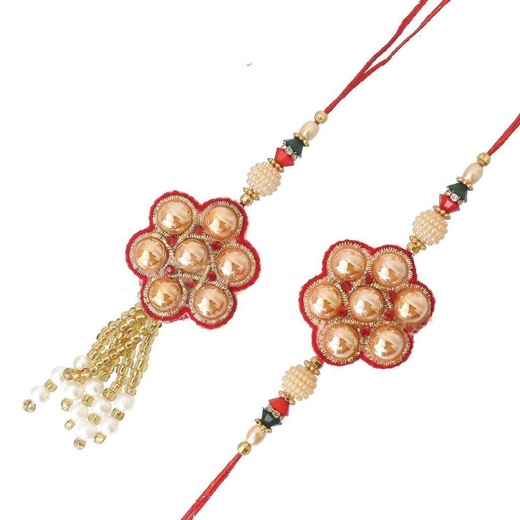 Bhaiya Bhabhi Rakhi Set and Roli Chawal Pack, Best Wishes Greeting Card Kafalo