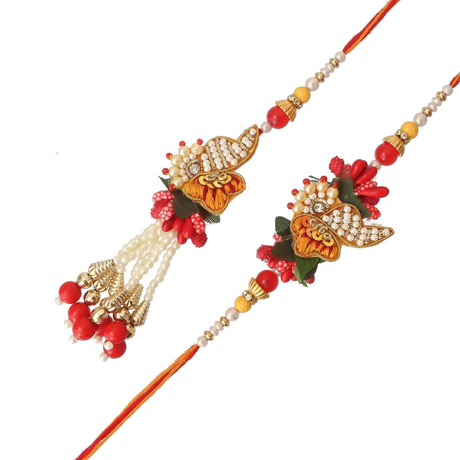 Bhaiya Bhabhi Rakhi Set and Roli Chawal Pack, Best Wishes Greeting Card Kafalo