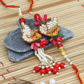 Bhaiya Bhabhi Rakhi Set and Roli Chawal Pack, Best Wishes Greeting Card Kafalo