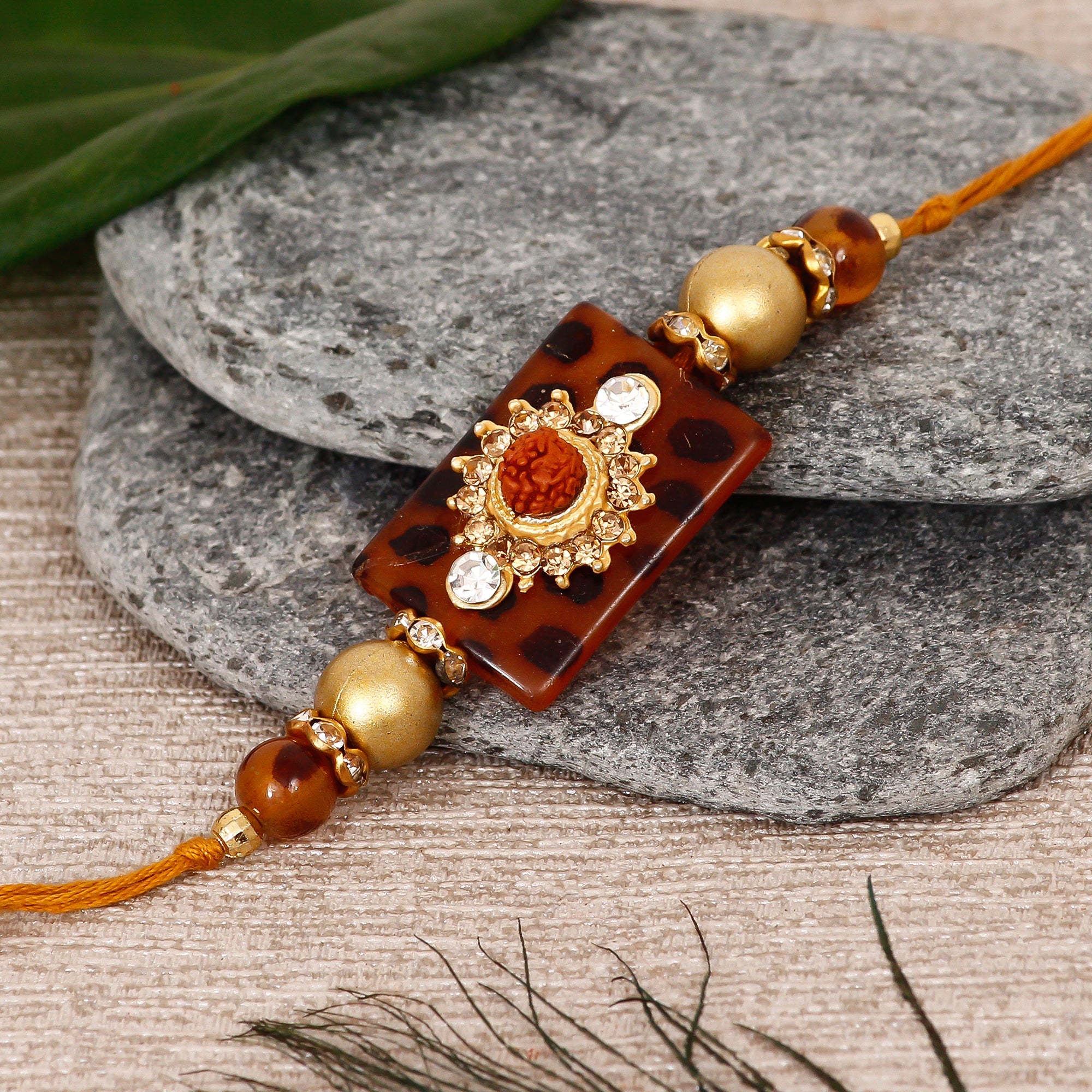 Stone Rudraksh Rakhi Kafalo