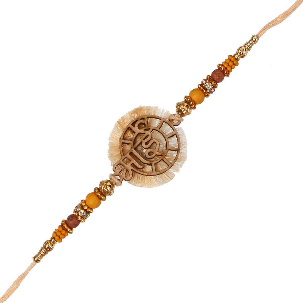 Designer Wooden Bhai Rakhi Kafalo