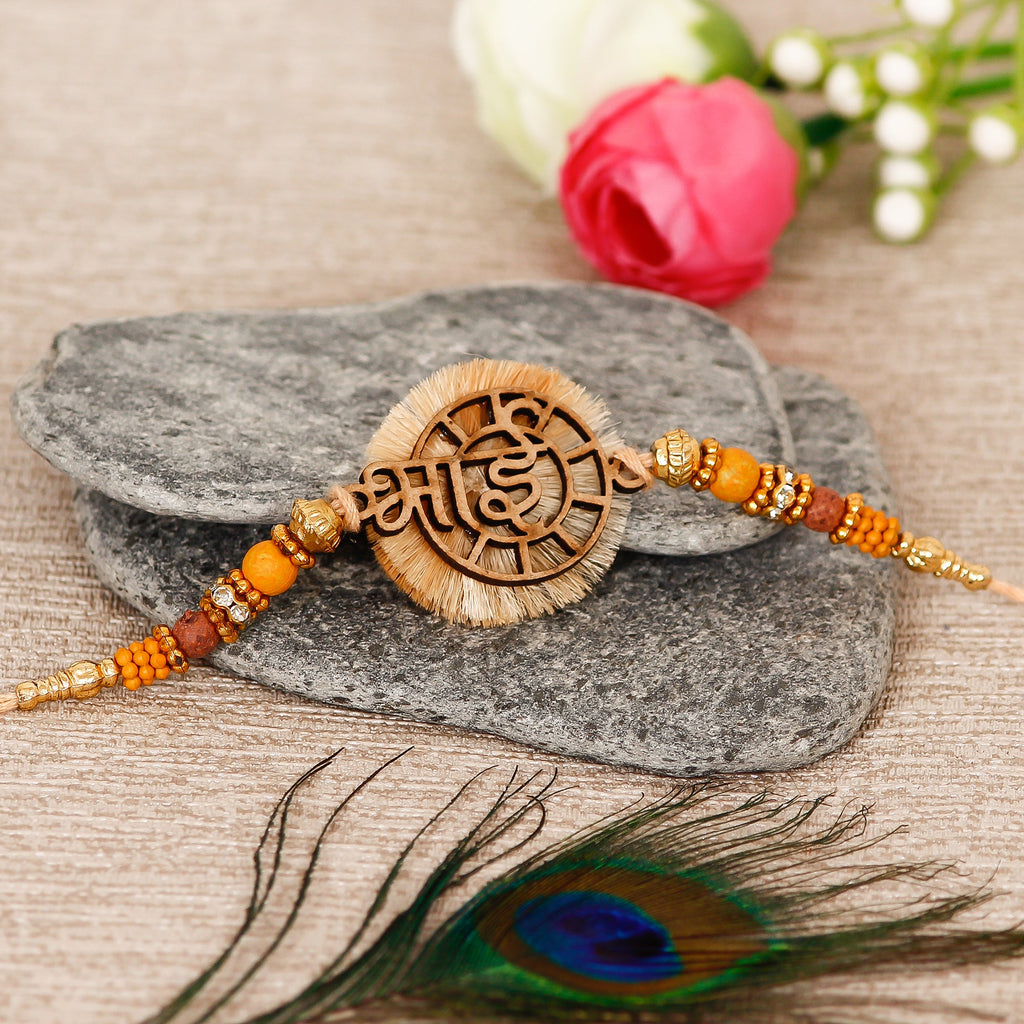 Designer Wooden Bhai Rakhi Kafalo