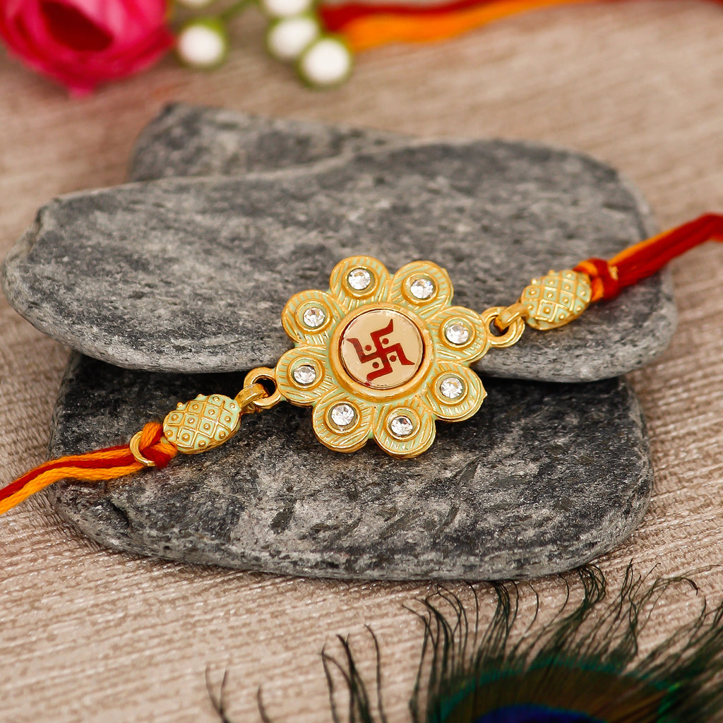 Designer Religious Swastik Rakhi Kafalo