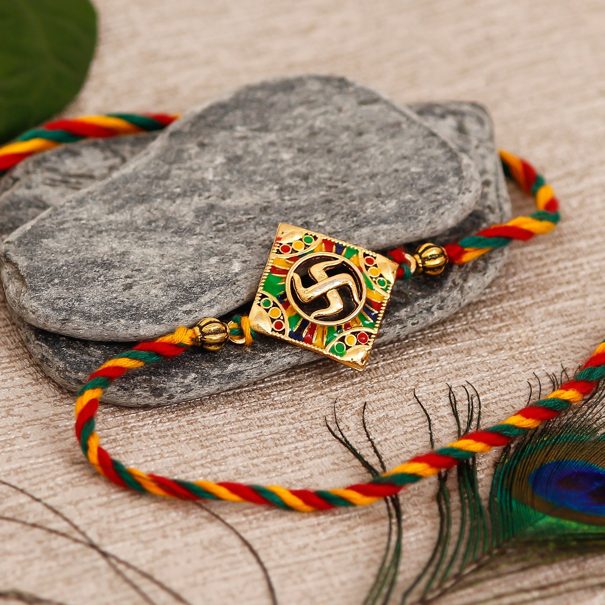 Designer Religious Swastik Rakhi Kafalo