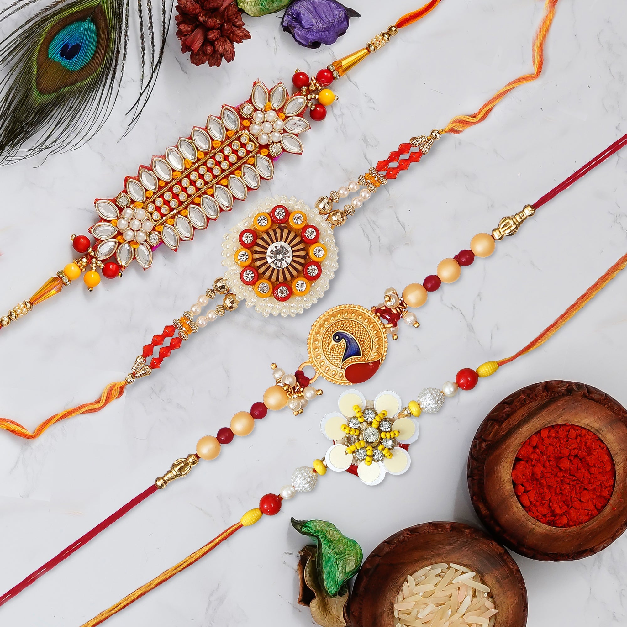 Pack of 4 Rakhis Kafalo