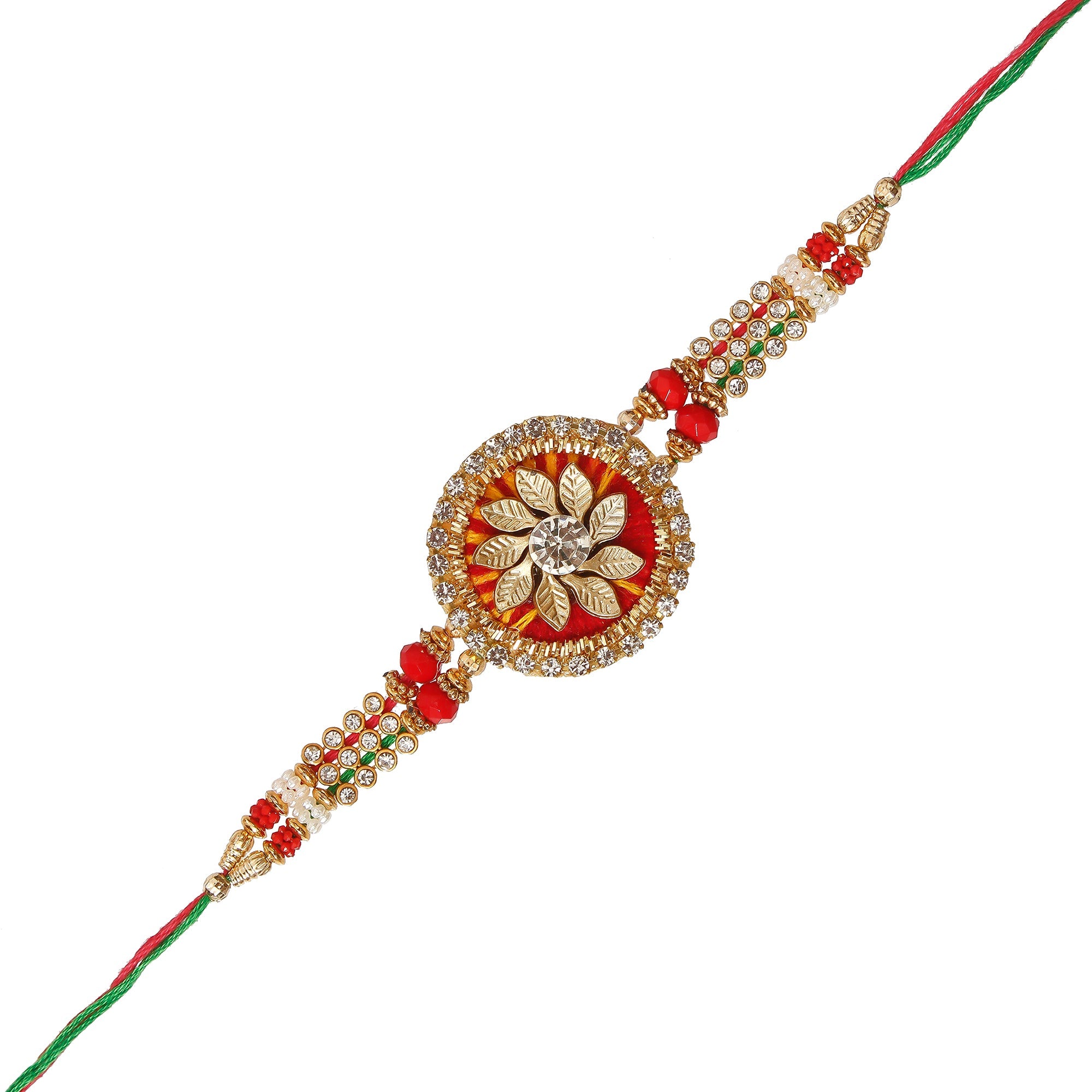 Designer Rakhi and Roli Chawal Pack, Best Wishes Greeting Card Kafalo