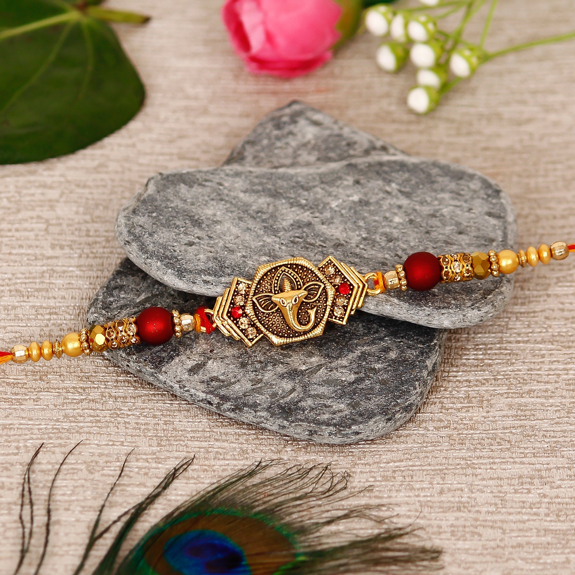 Designer Religious Ganesha Rakhi Kafalo