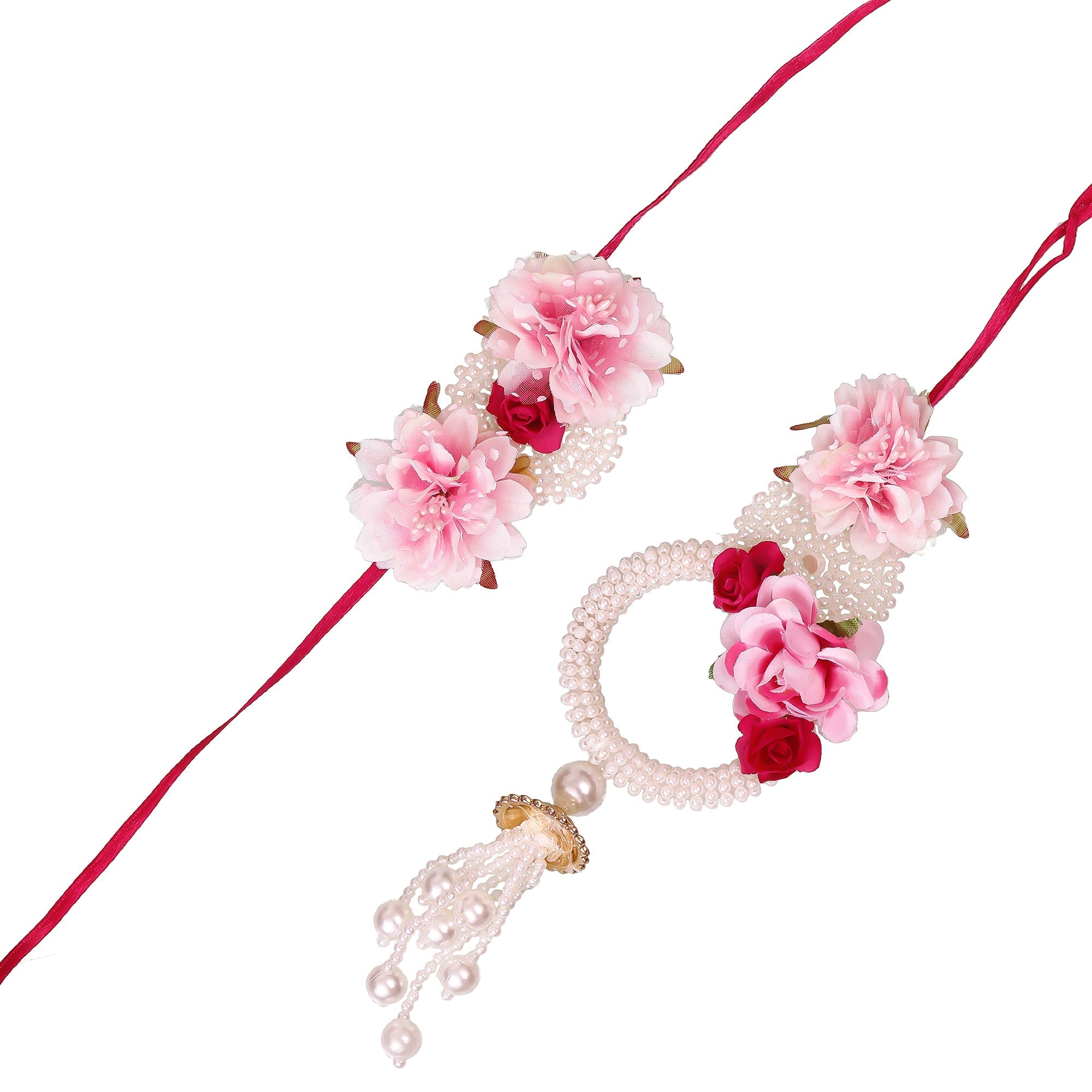 Floral Bhaiya Bhabhi Rakhi and Roli Chawal Pack, Best Wishes Greeting Card Kafalo