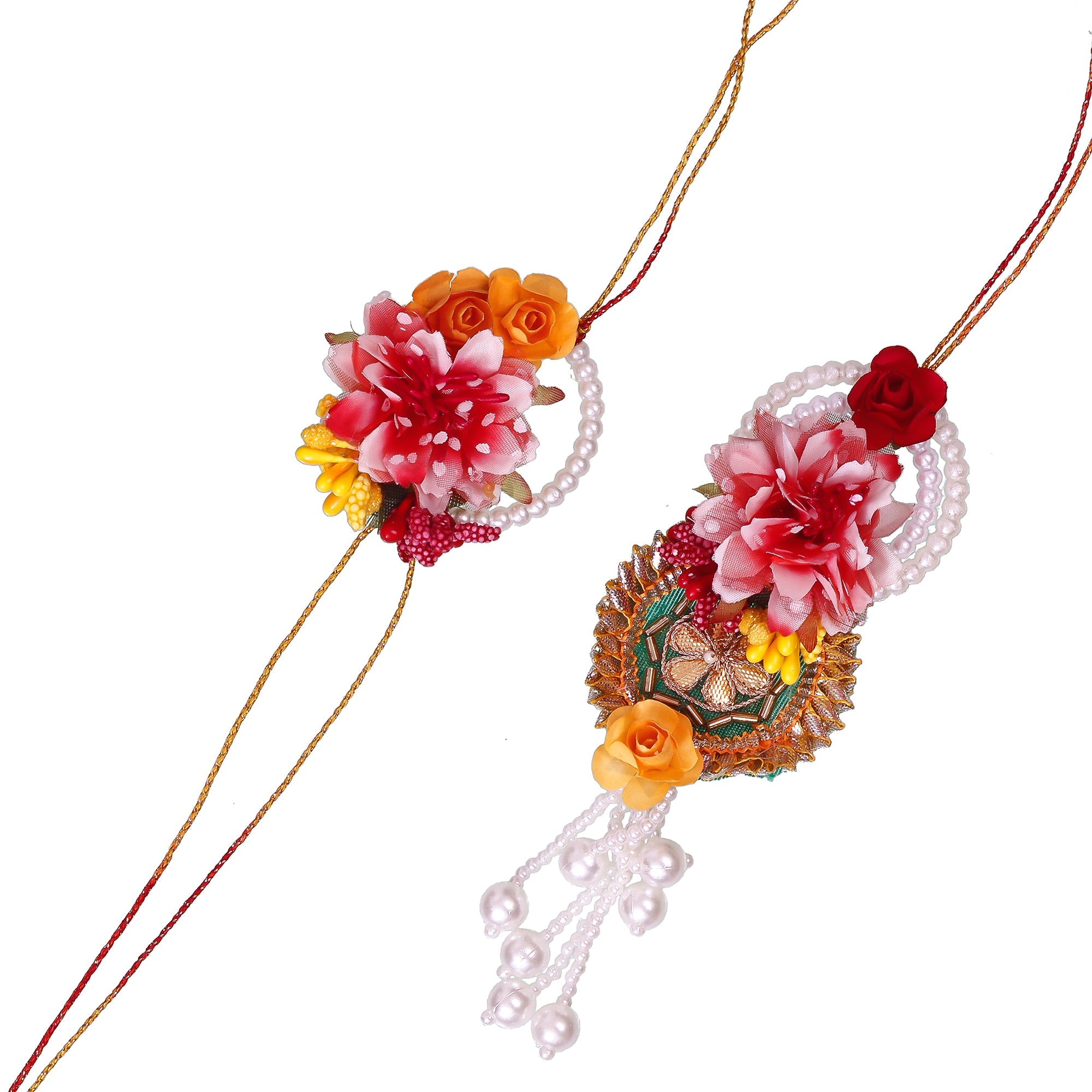 Floral Bhaiya Bhabhi Rakhi Kafalo