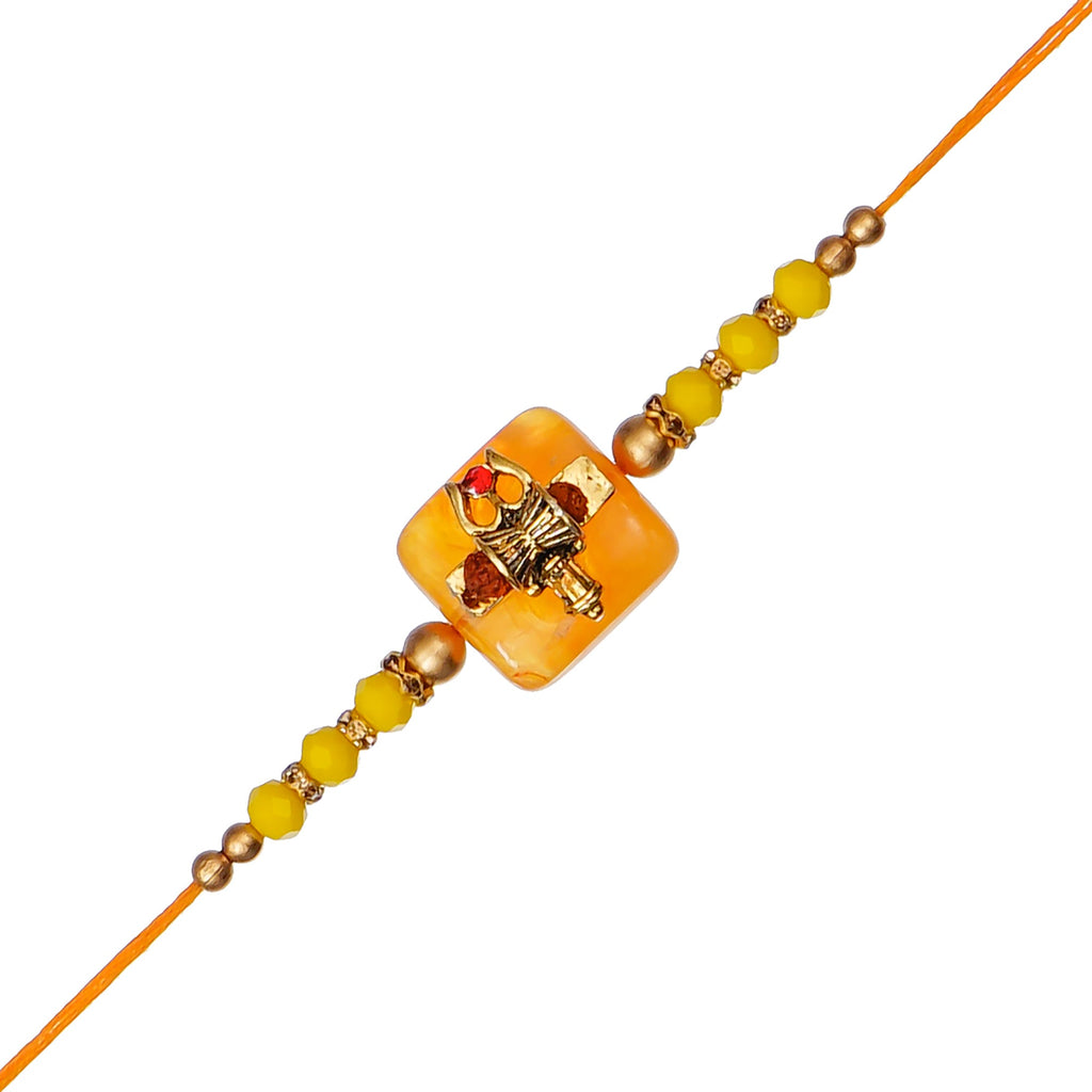 Designer Stone Rakhi and Roli Chawal Pack Kafalo