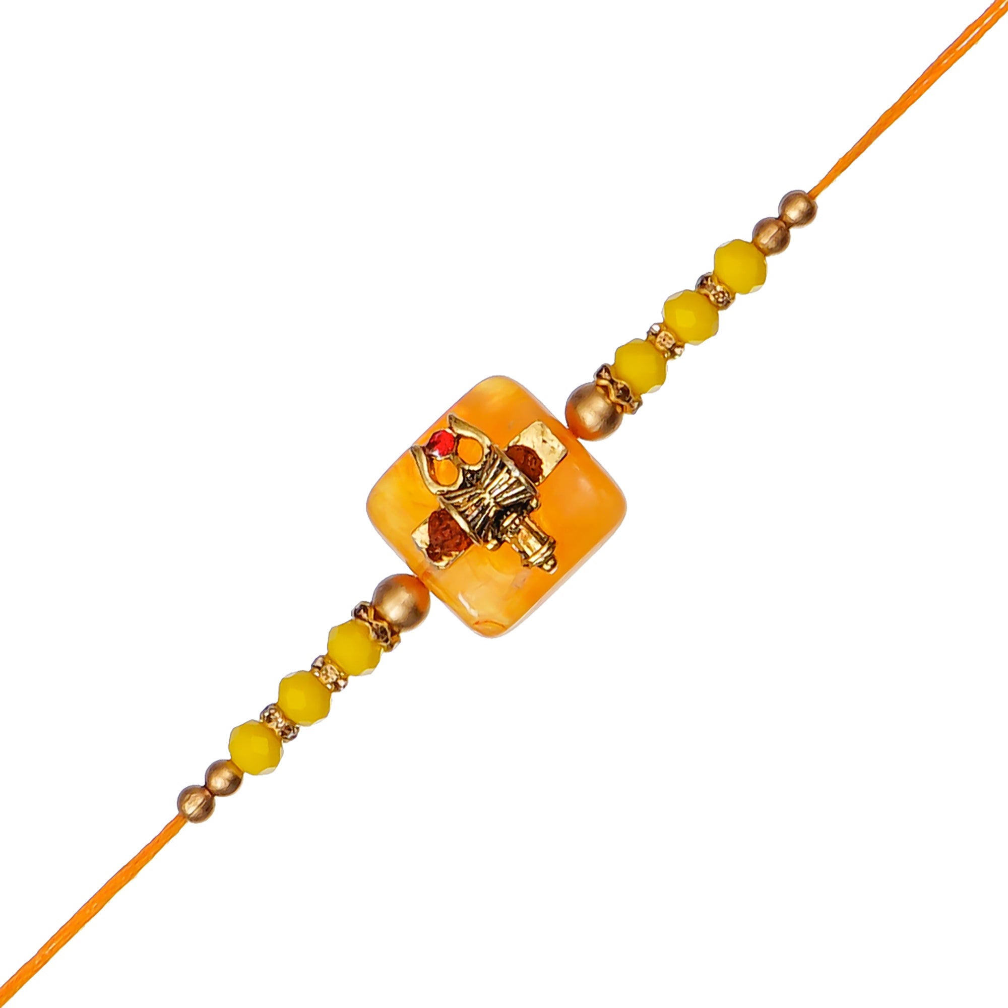 Designer Stone Rakhi and Roli Chawal Pack Kafalo