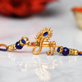 Designer Mor Pankh with Flute Rakhi and Roli Chawal Pack, Best Wishes Greeting Card Kafalo