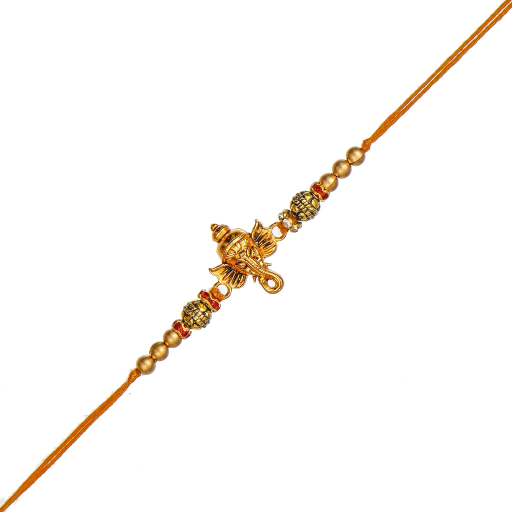 Designer Ganesha Rakhi and Roli Chawal Pack Kafalo