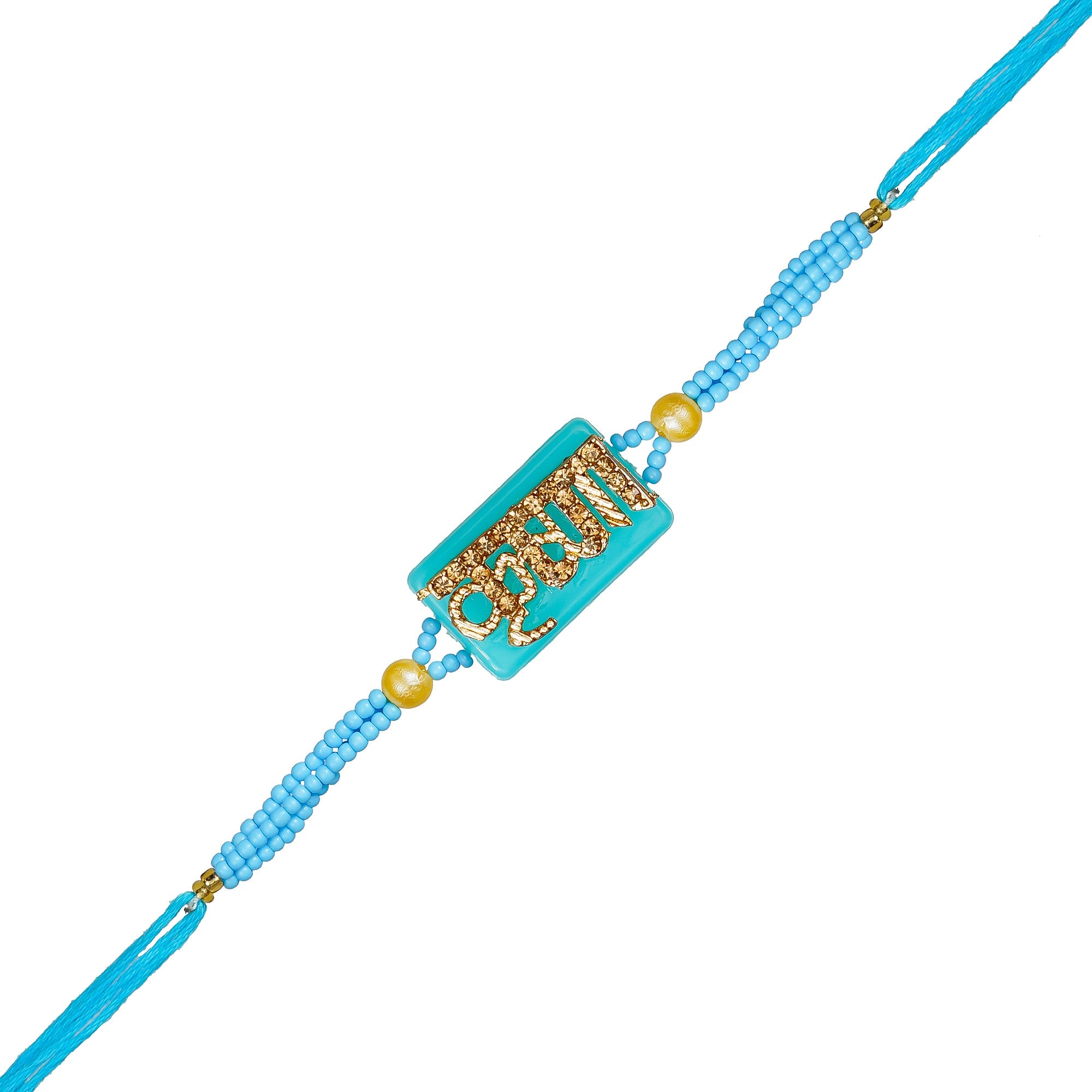 Designer Stone Krishna Rakhi and Roli Chawal Pack Kafalo