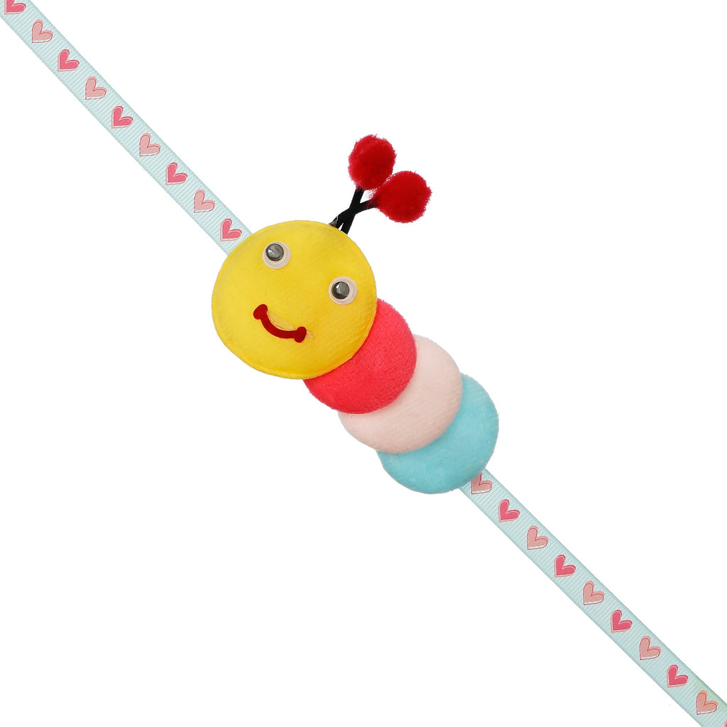 Kids Caterpillar Rakhi and Roli Chawal Pack Kafalo