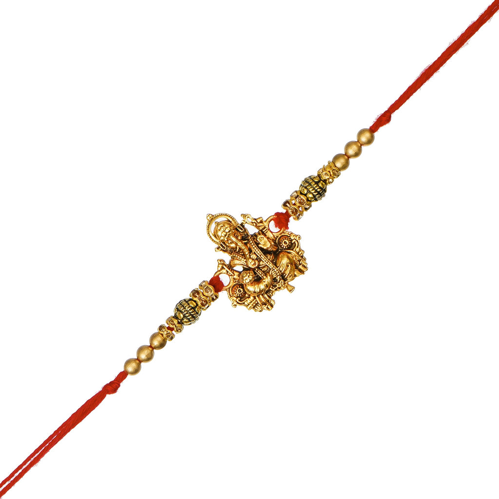Designer Ganesha Rakhi and Roli Chawal Pack Kafalo