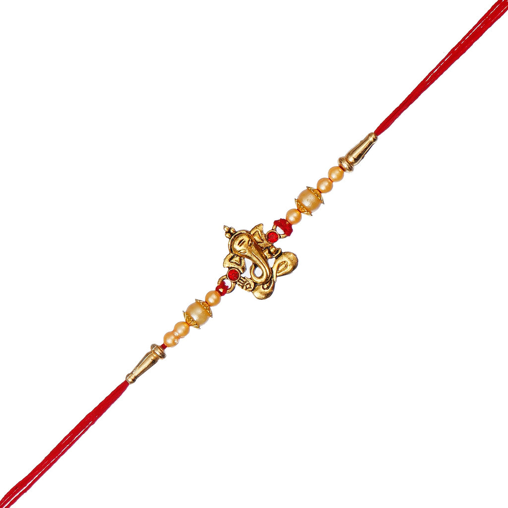 Designer Ganesha Rakhi and Roli Chawal Pack Kafalo