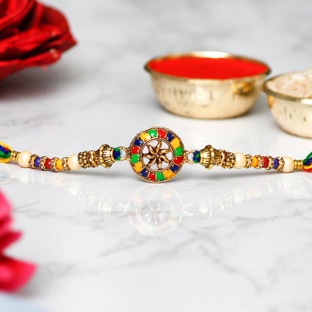 Designer Rakhi and Roli Chawal Pack Kafalo