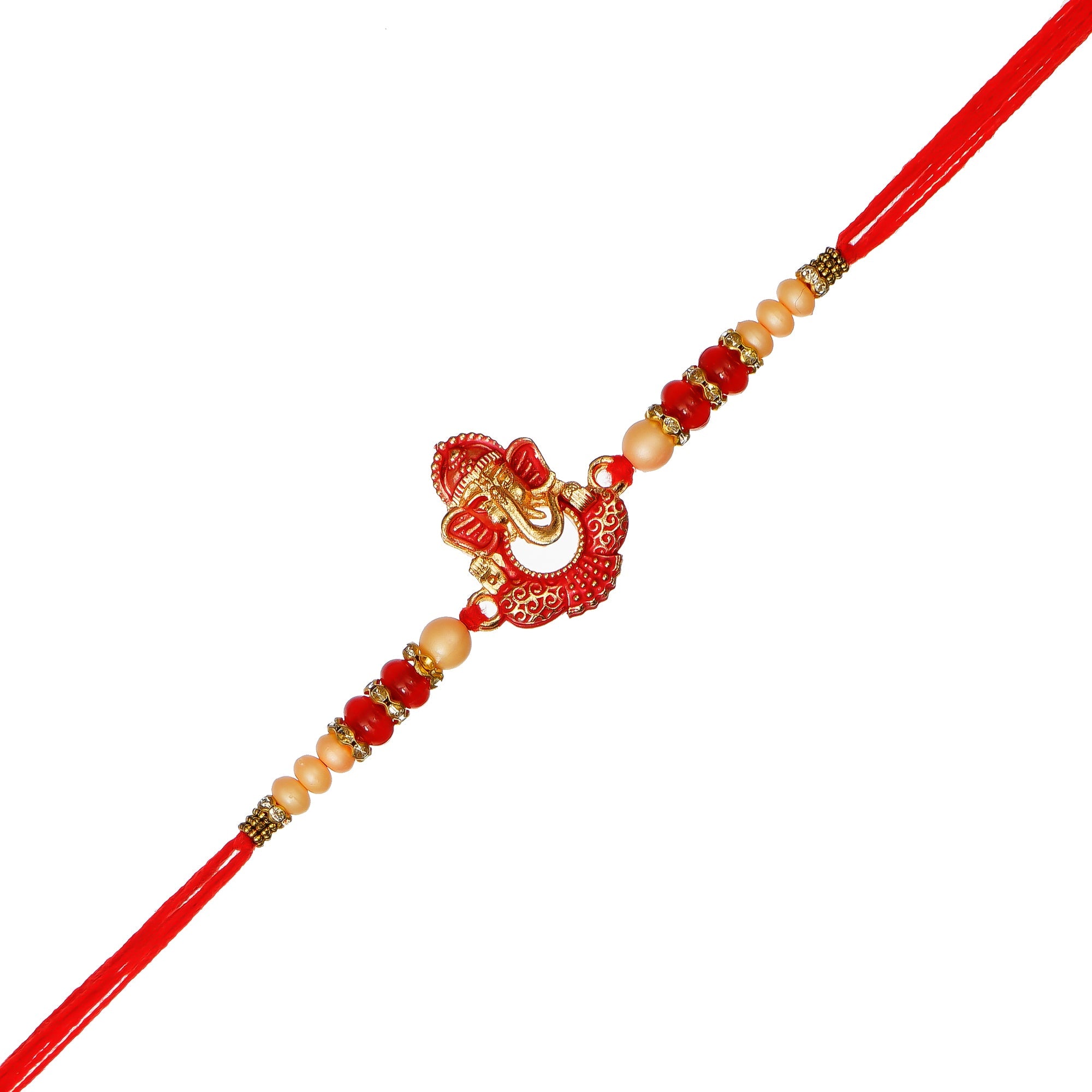Designer Ganesha Rakhi and Roli Chawal Pack Kafalo