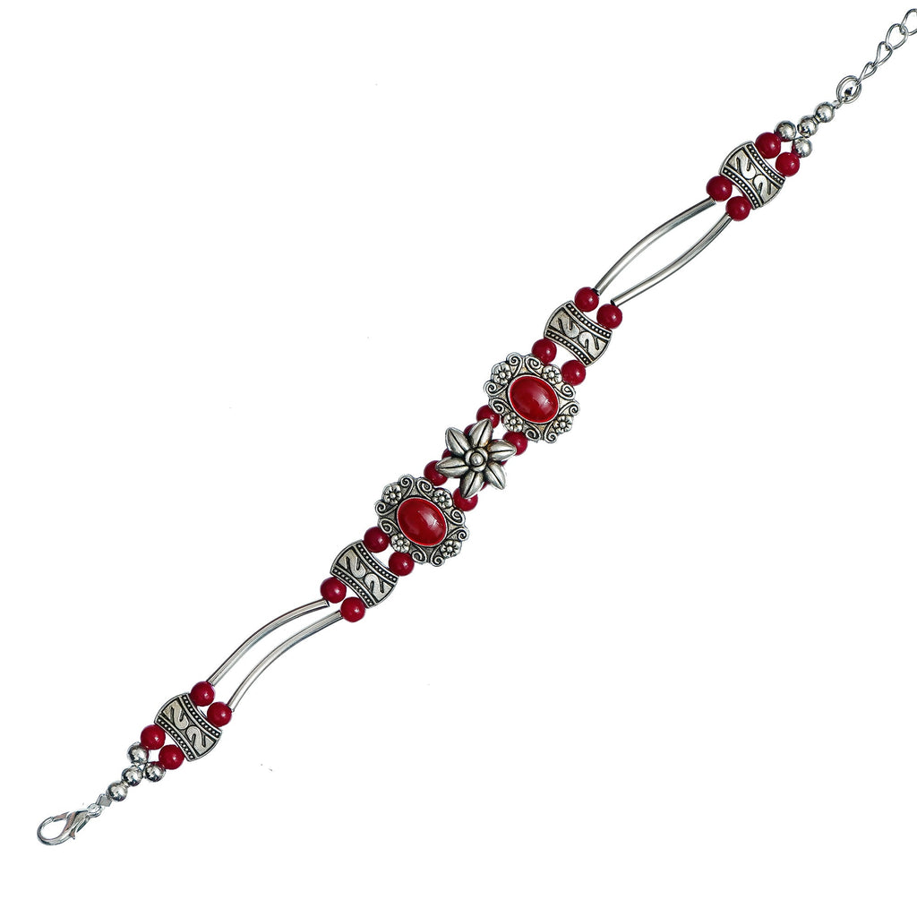 Designer Stone Rakhi and Roli Chawal Pack Kafalo