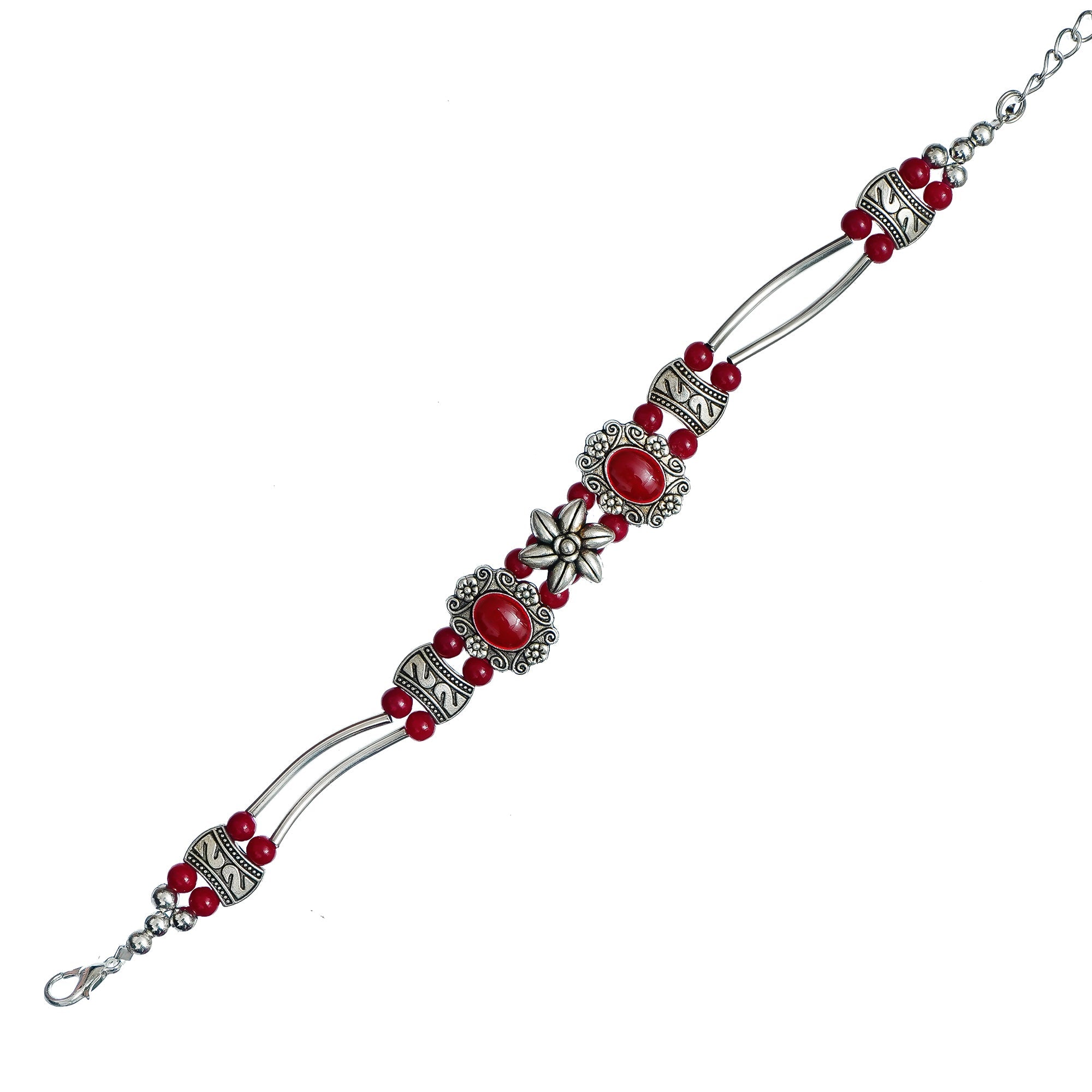 Designer Stone Rakhi and Roli Chawal Pack Kafalo