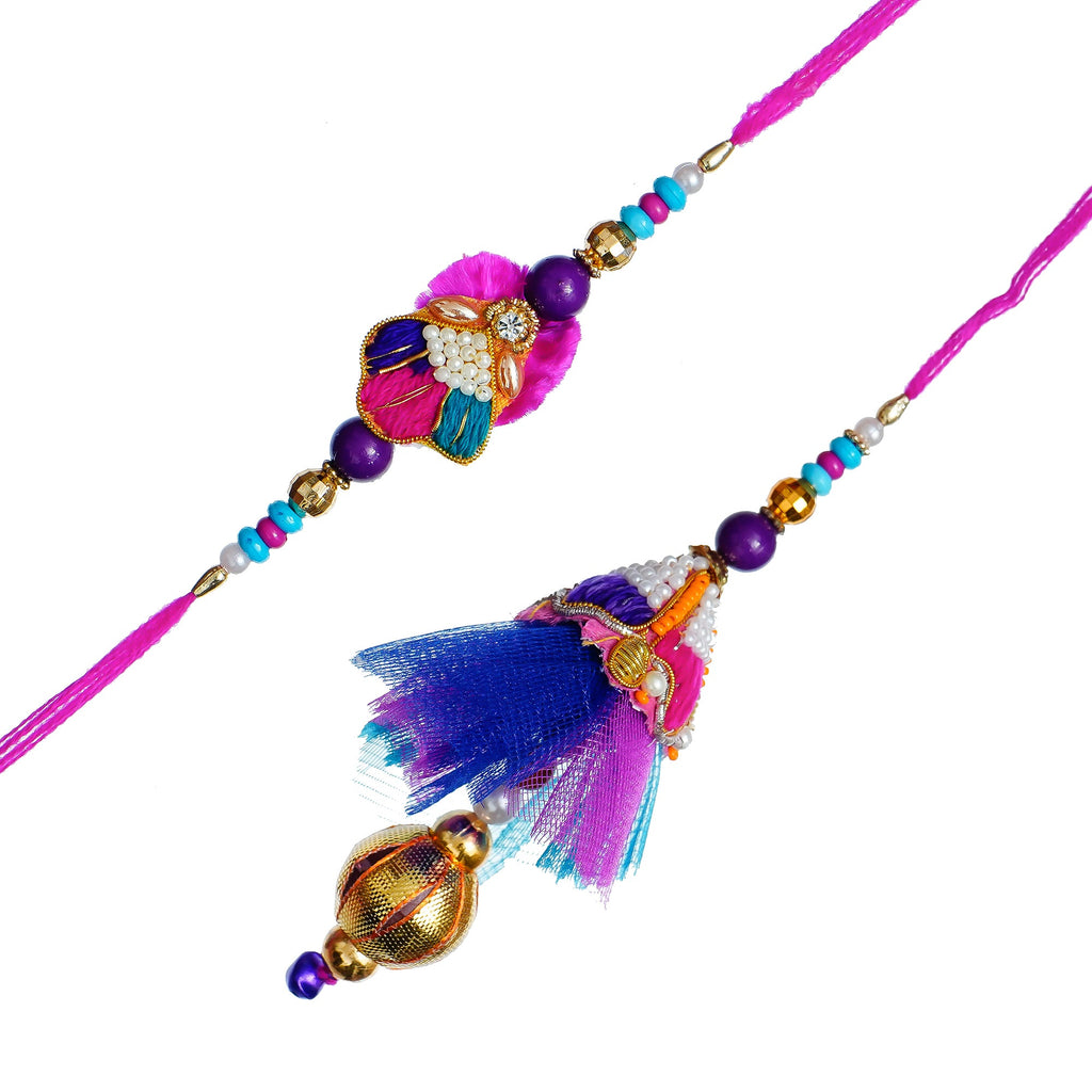 Designer Bhaiya Bhabhi Rakhi and Roli Chawal Pack Kafalo