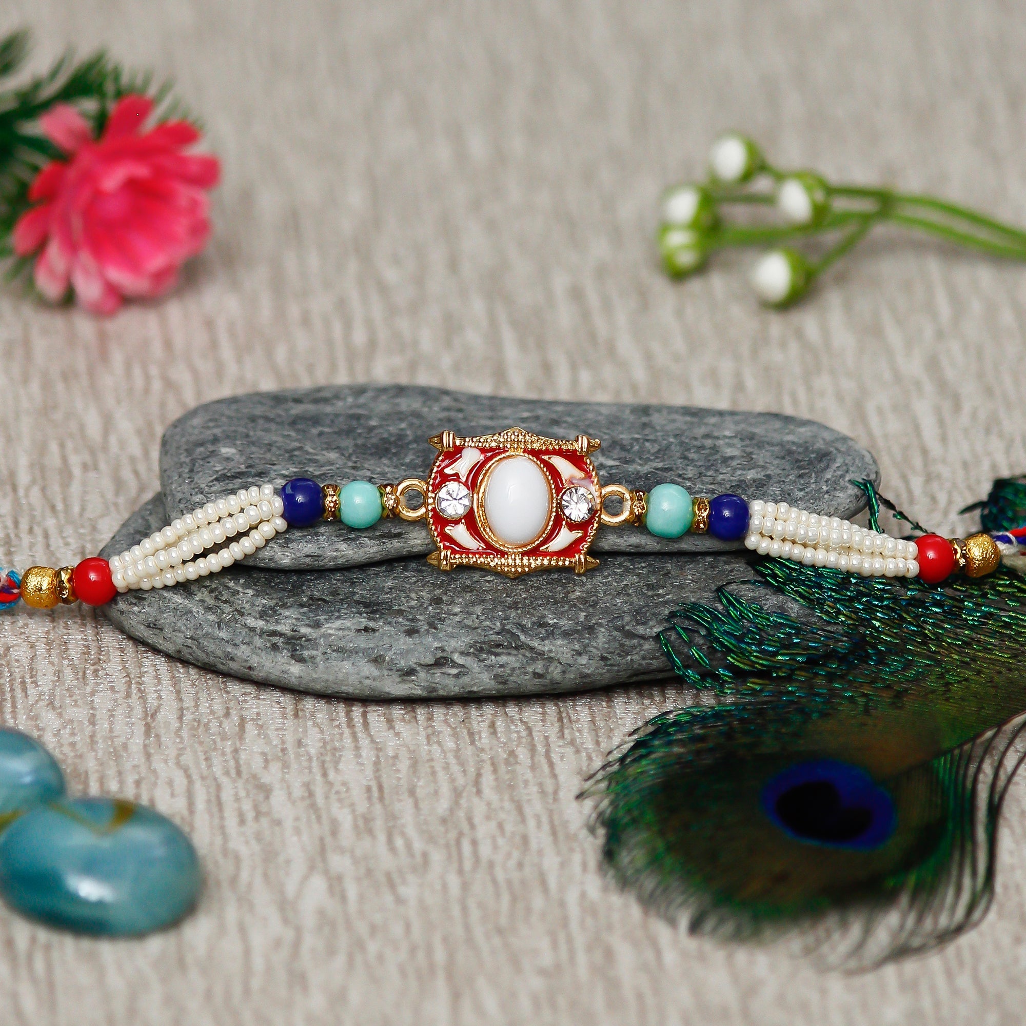 Designer Rakhi and Roli Chawal Pack Kafalo