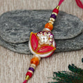 Designer Rakhi and Roli Chawal Pack, Best Wishes Greeting Card Kafalo
