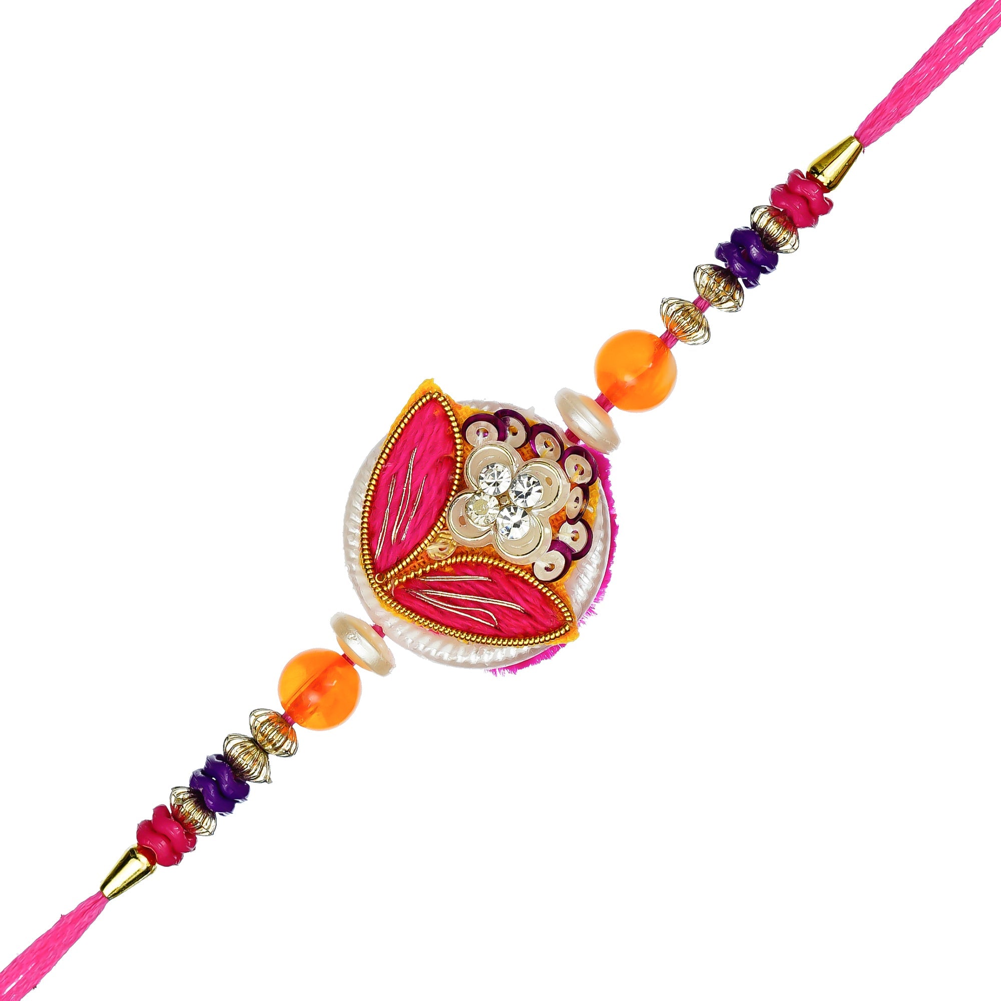Designer Rakhi and Roli Chawal Pack, Best Wishes Greeting Card Kafalo