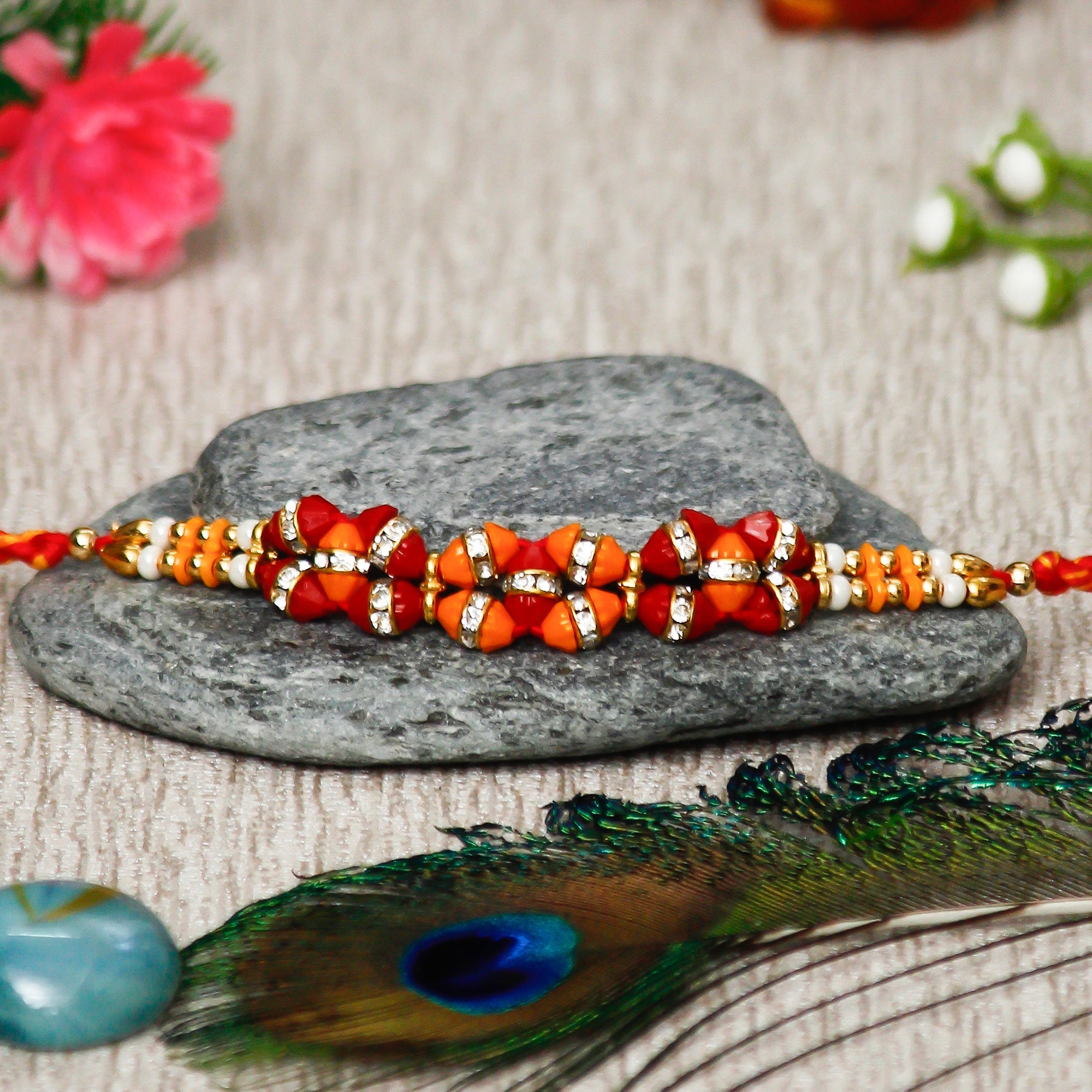 Designer Rakhi and Roli Chawal Pack Kafalo
