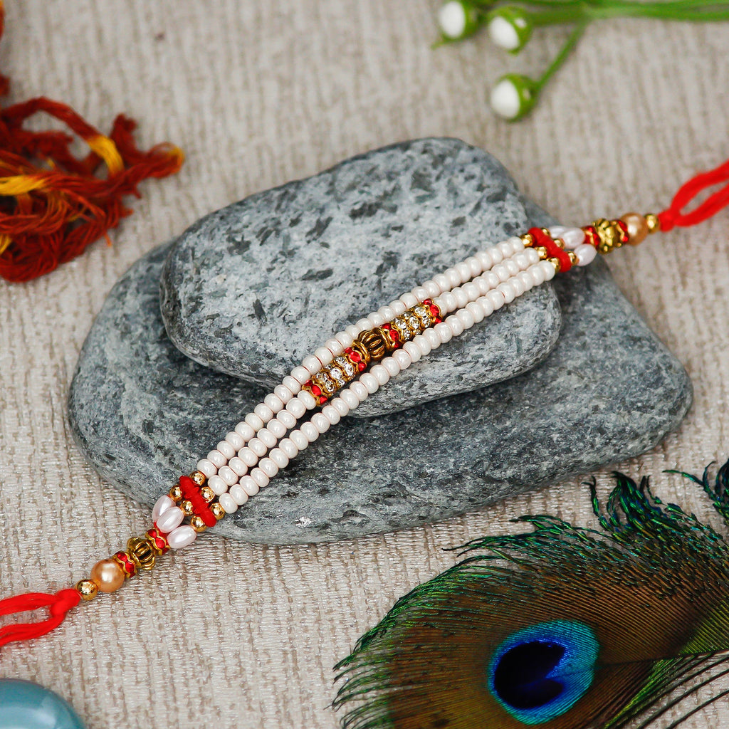 Designer Rakhi and Roli Chawal Pack, Best Wishes Greeting Card Kafalo