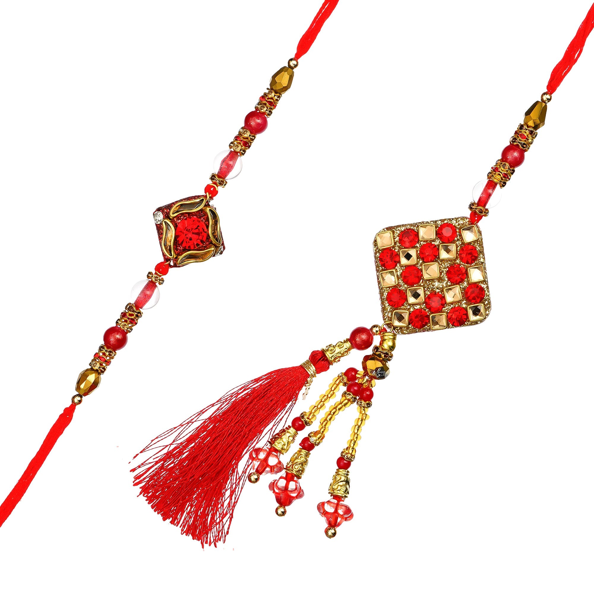 Designer Bhaiya Bhabhi Rakhi and Roli Chawal Pack Kafalo