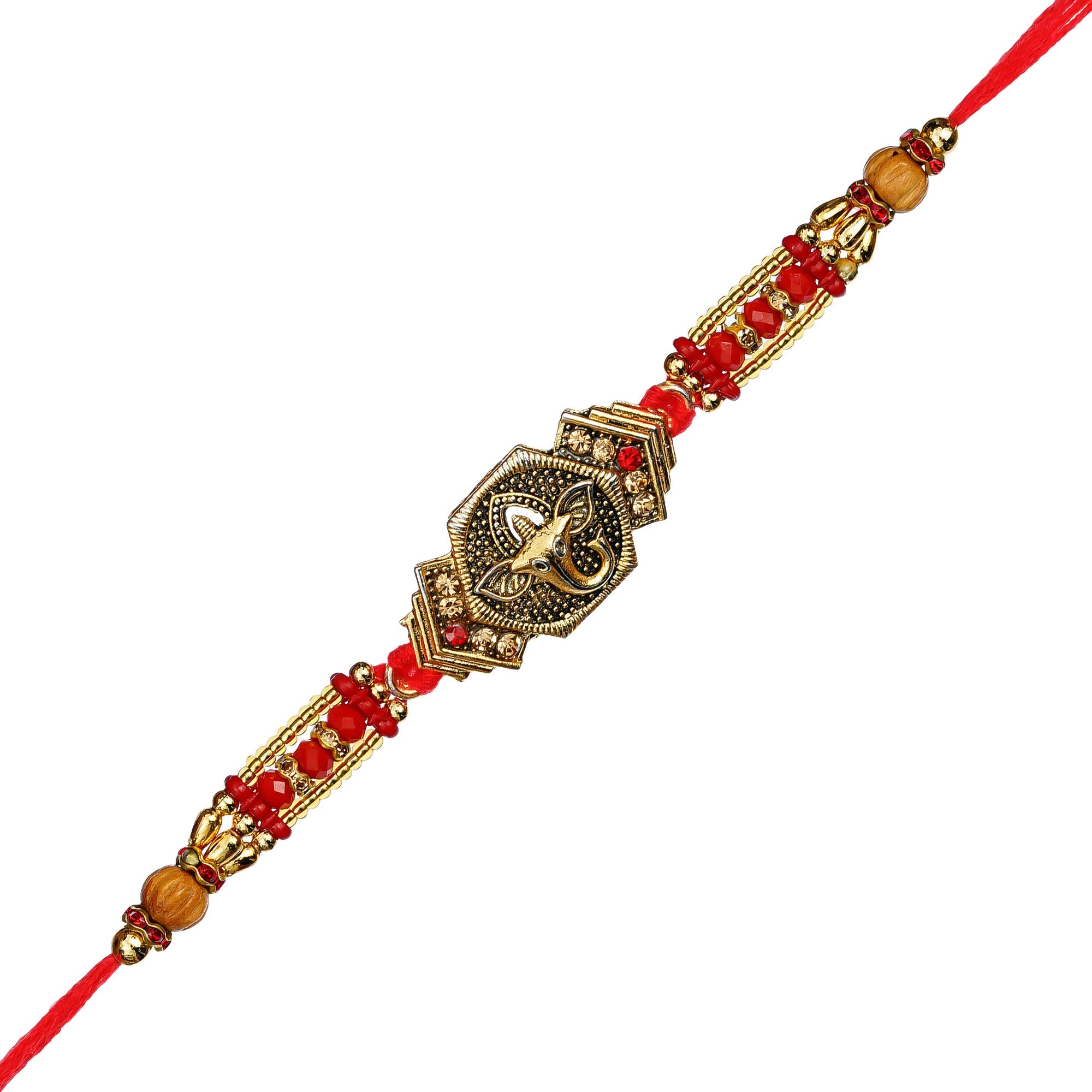Designer Ganesha Rakhi and Roli Chawal Pack Kafalo
