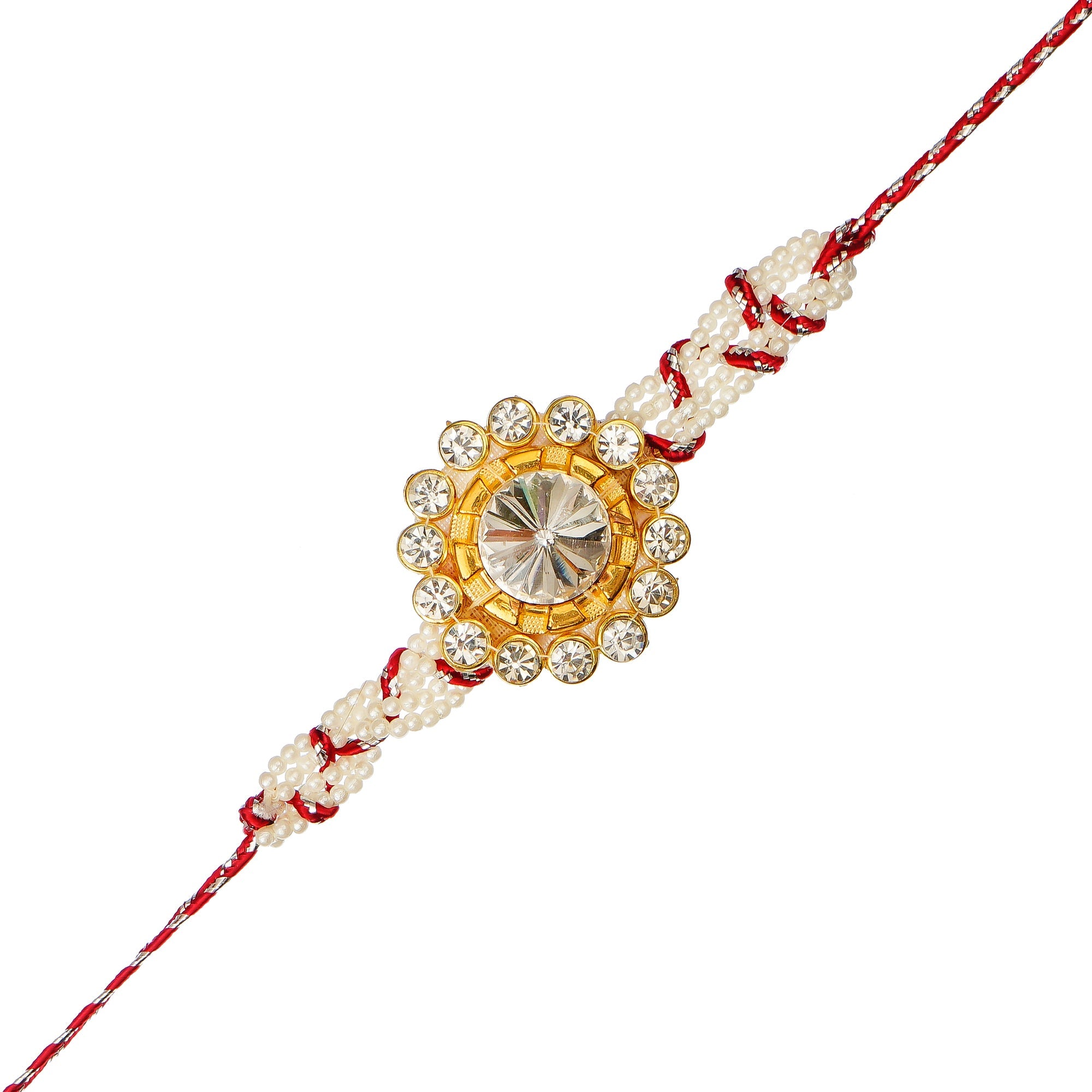 Designer  Handcrafted Rakhi and Roli Chawal Pack, Best Wishes Greeting Card Kafalo