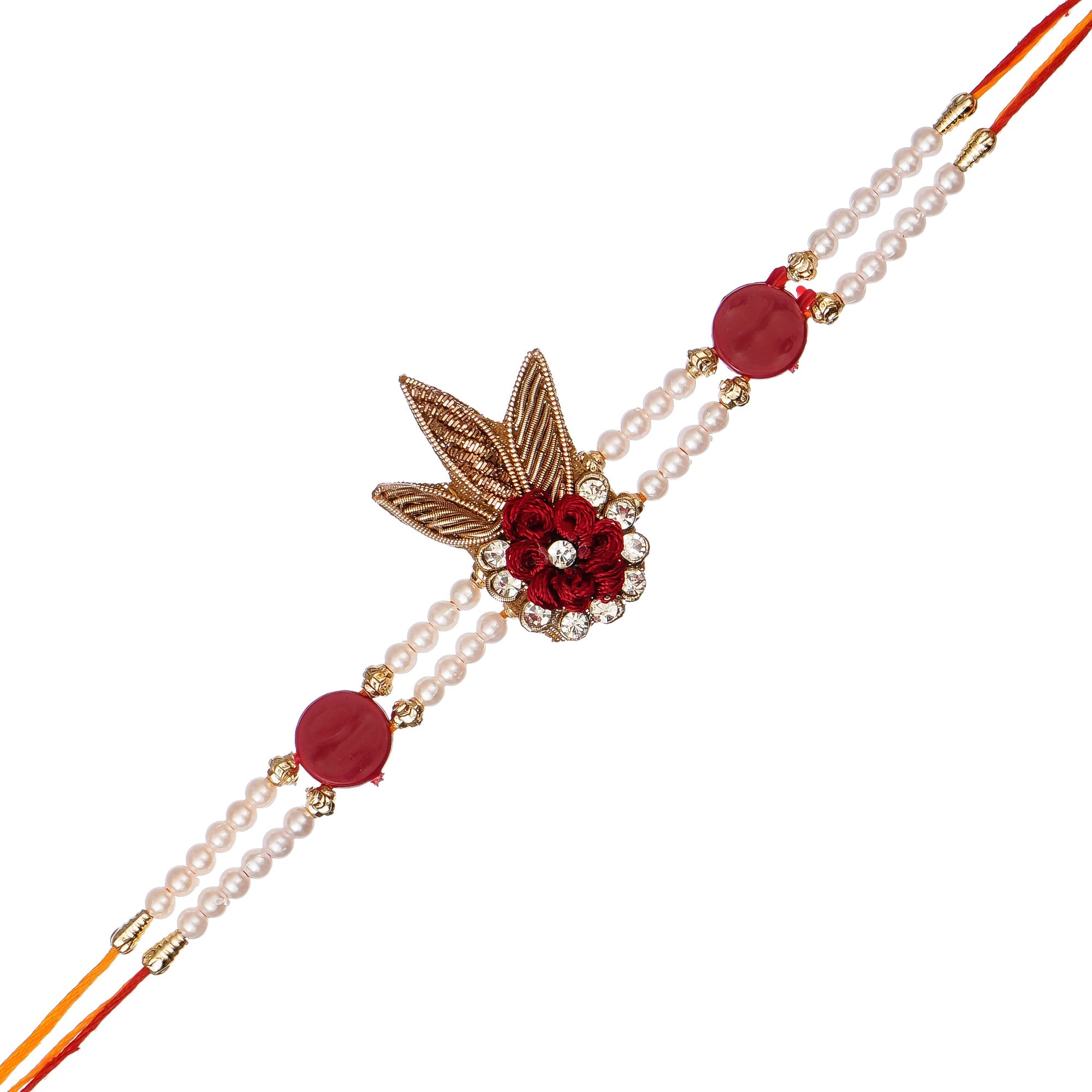 Designer  Handcrafted Rakhi and Roli Chawal Pack, Best Wishes Greeting Card Kafalo
